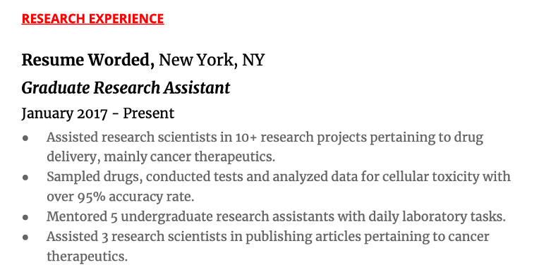 research skills examples