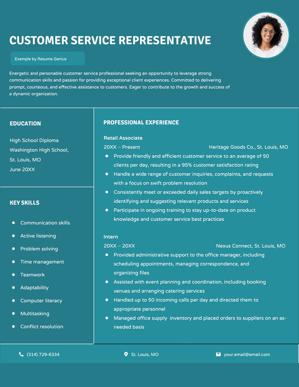 customer service skills cv