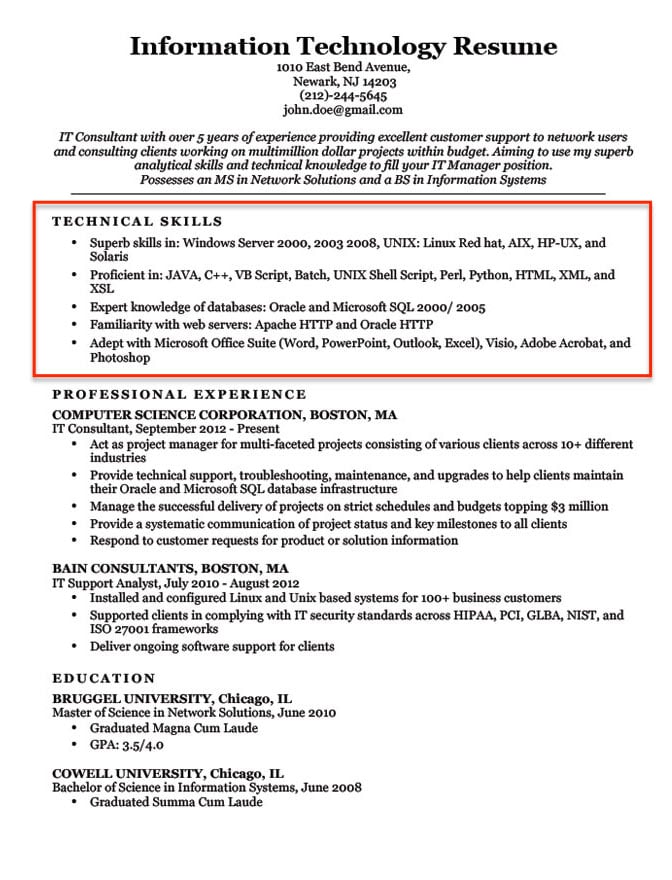 computer skills to put on resume
